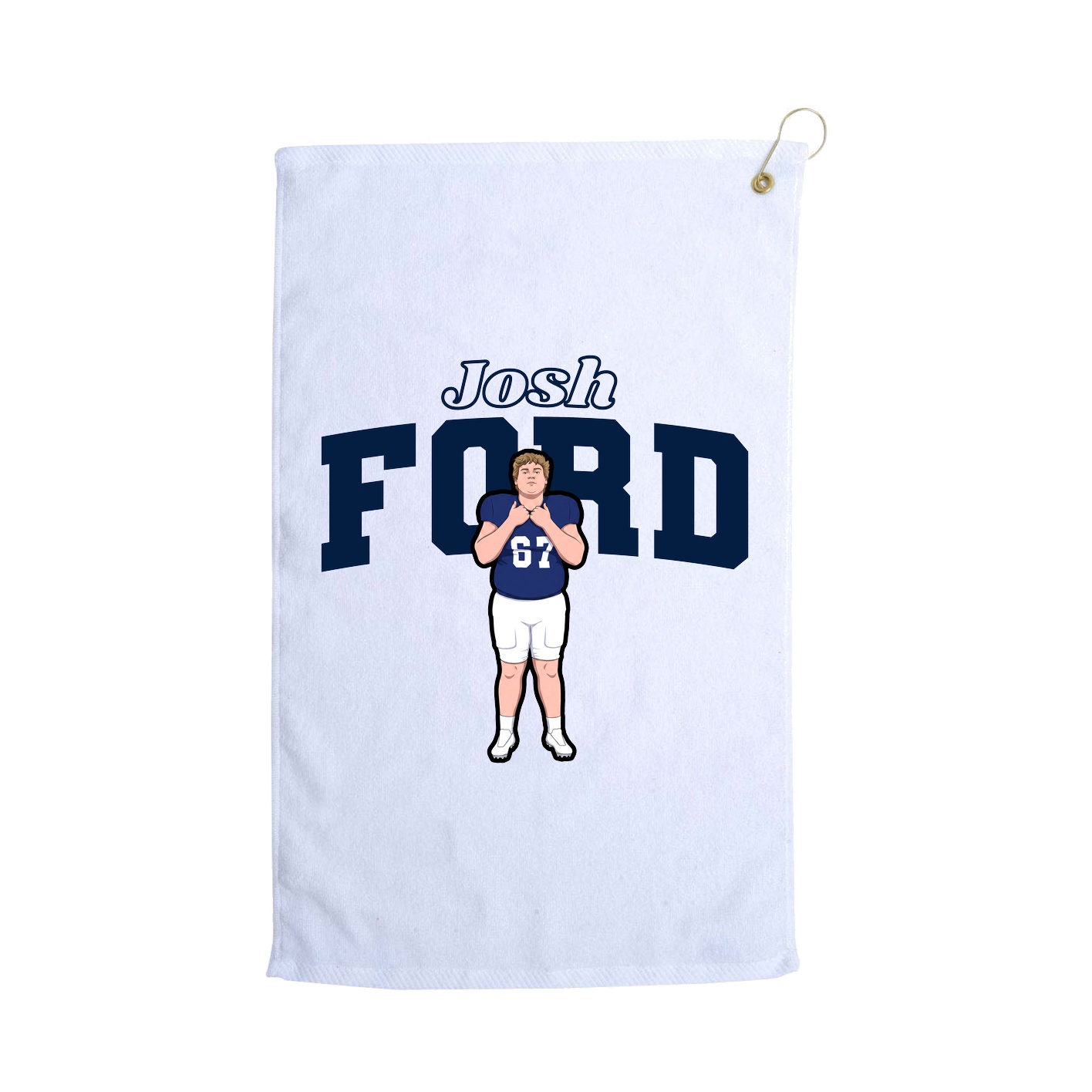 Golf Towel — Name Arch in White