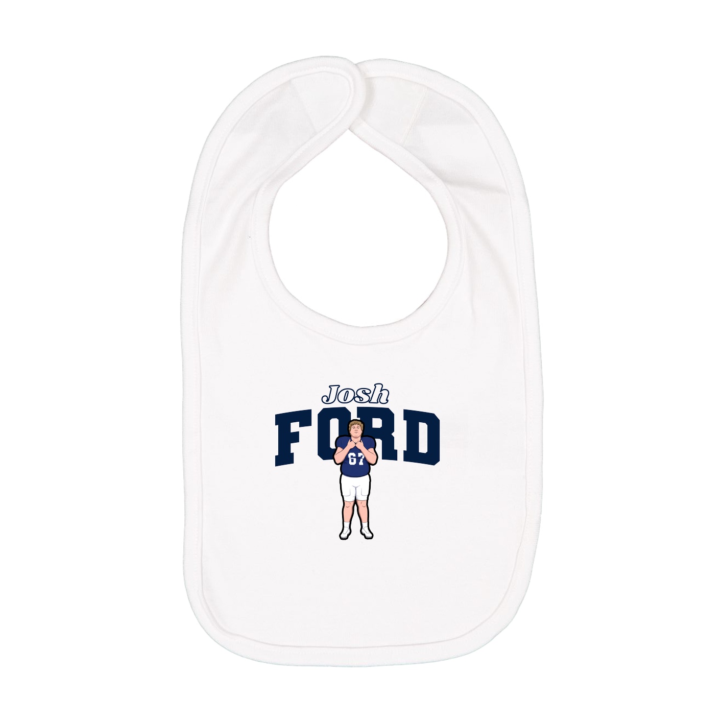 Infant Bib — Name Arch in White