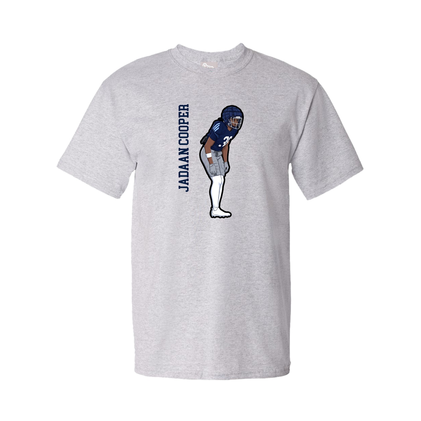 Tee — Name Vertical in Grey