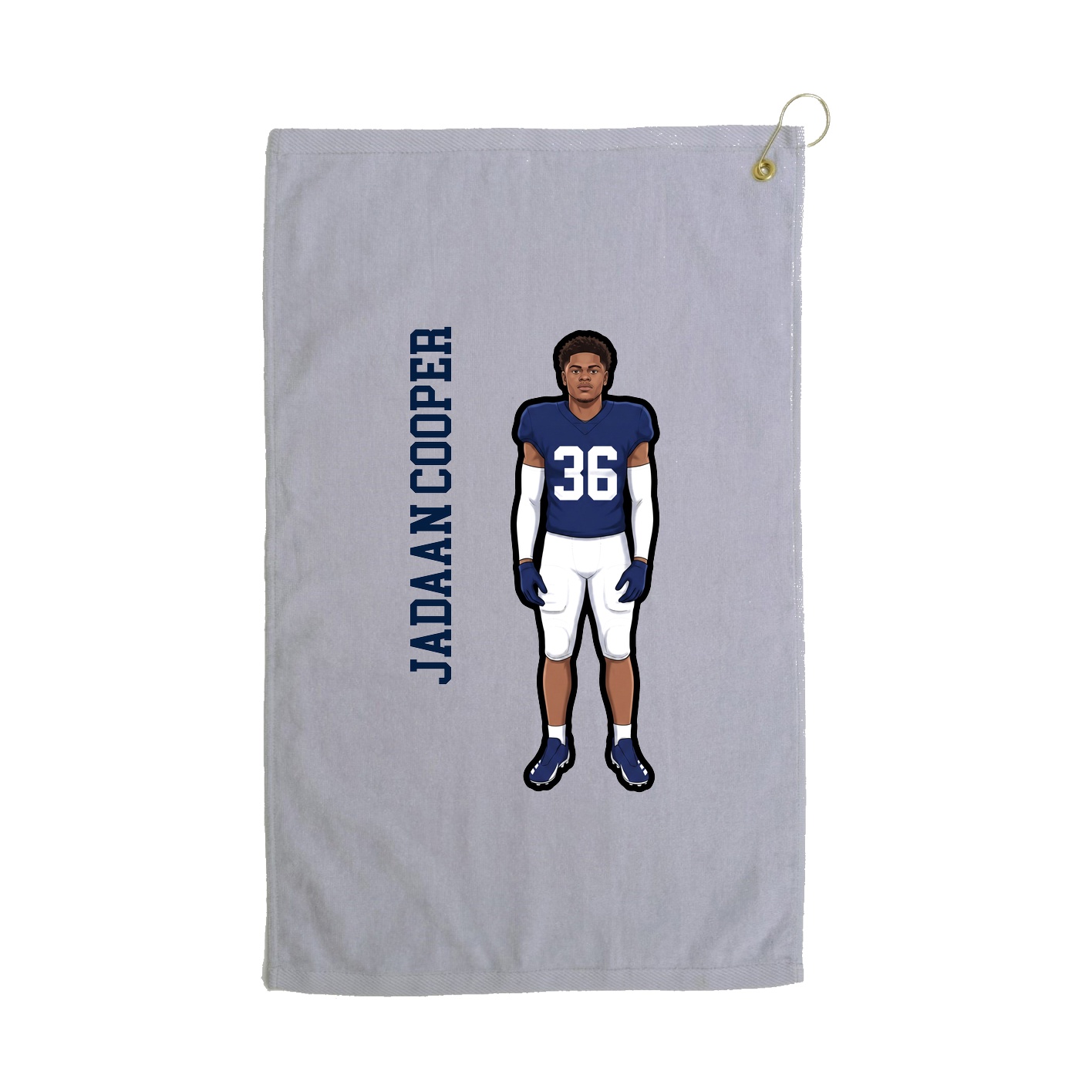Golf Towel — Name Vertical in Grey