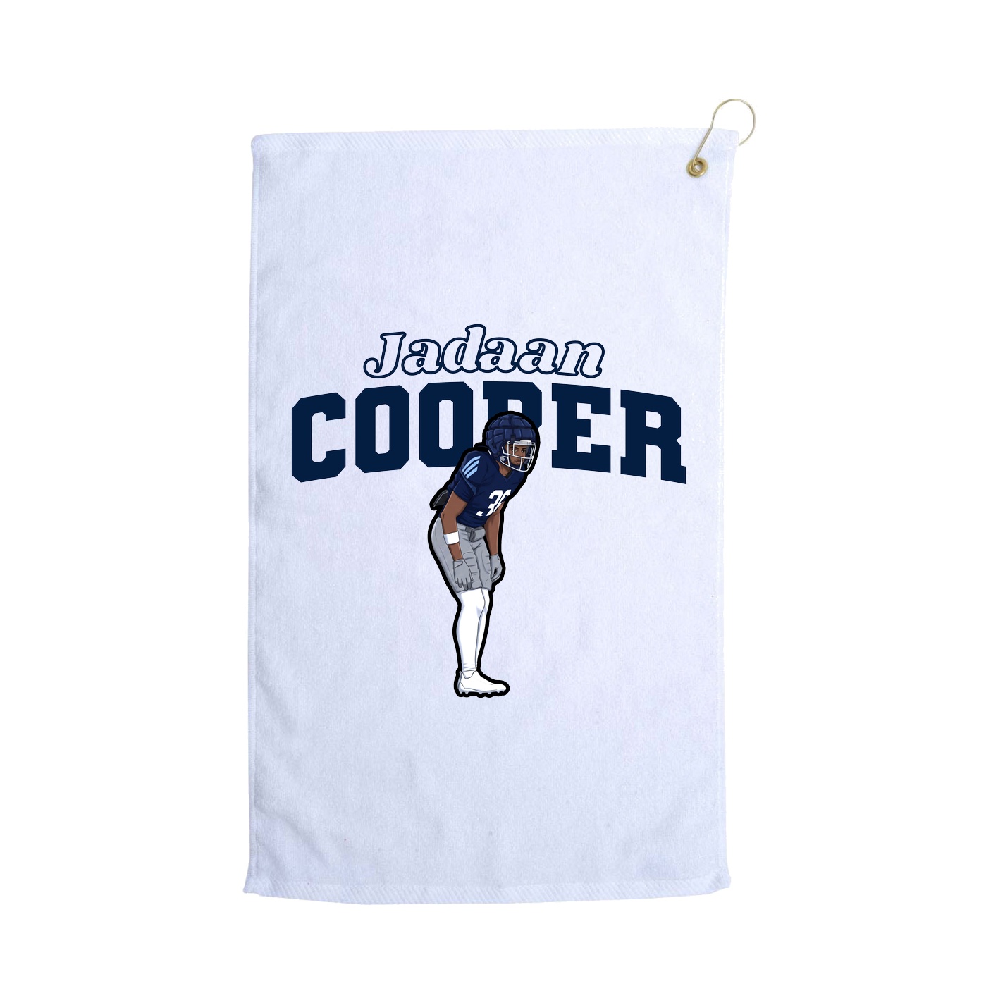 Golf Towel — Name Arch in White