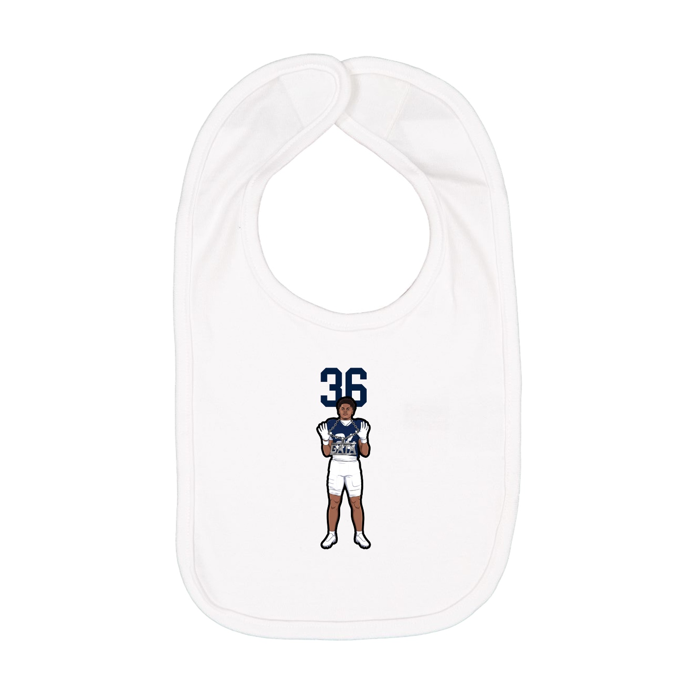 Infant Bib — Number Top in White