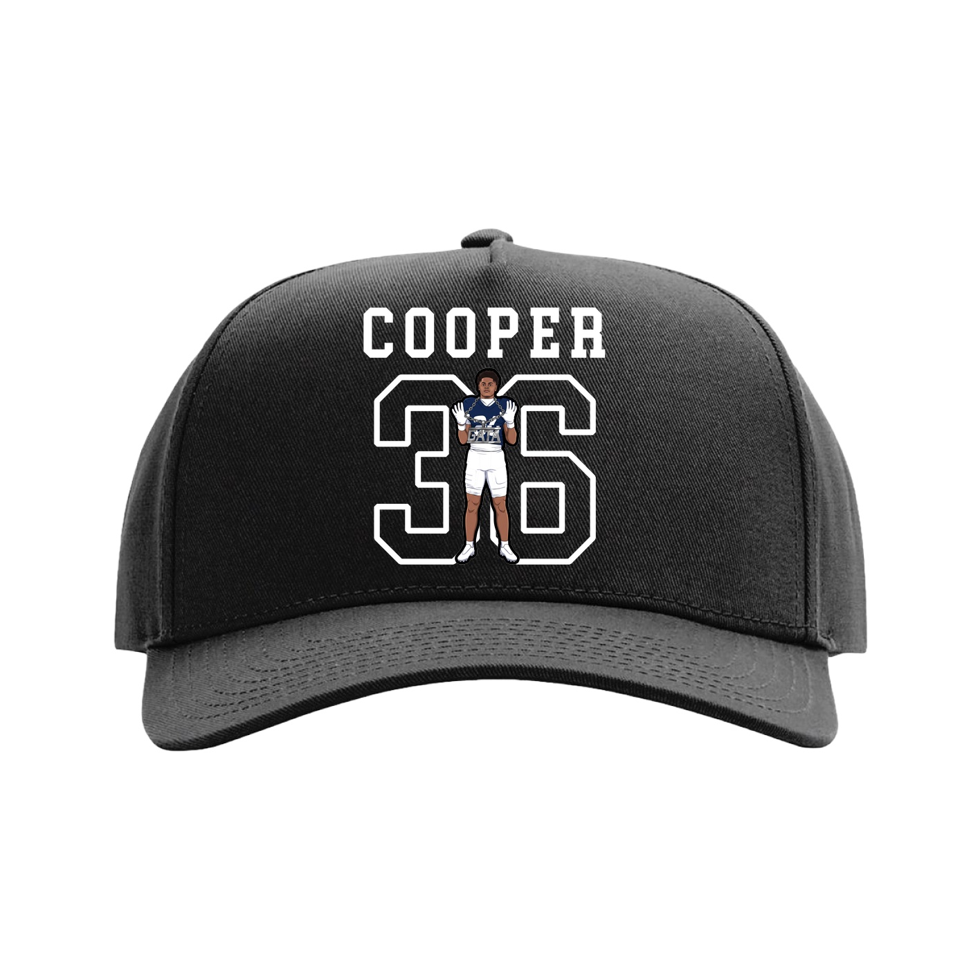 Full Fabric Five-Panel Champ Cap — Shirsey in Black
