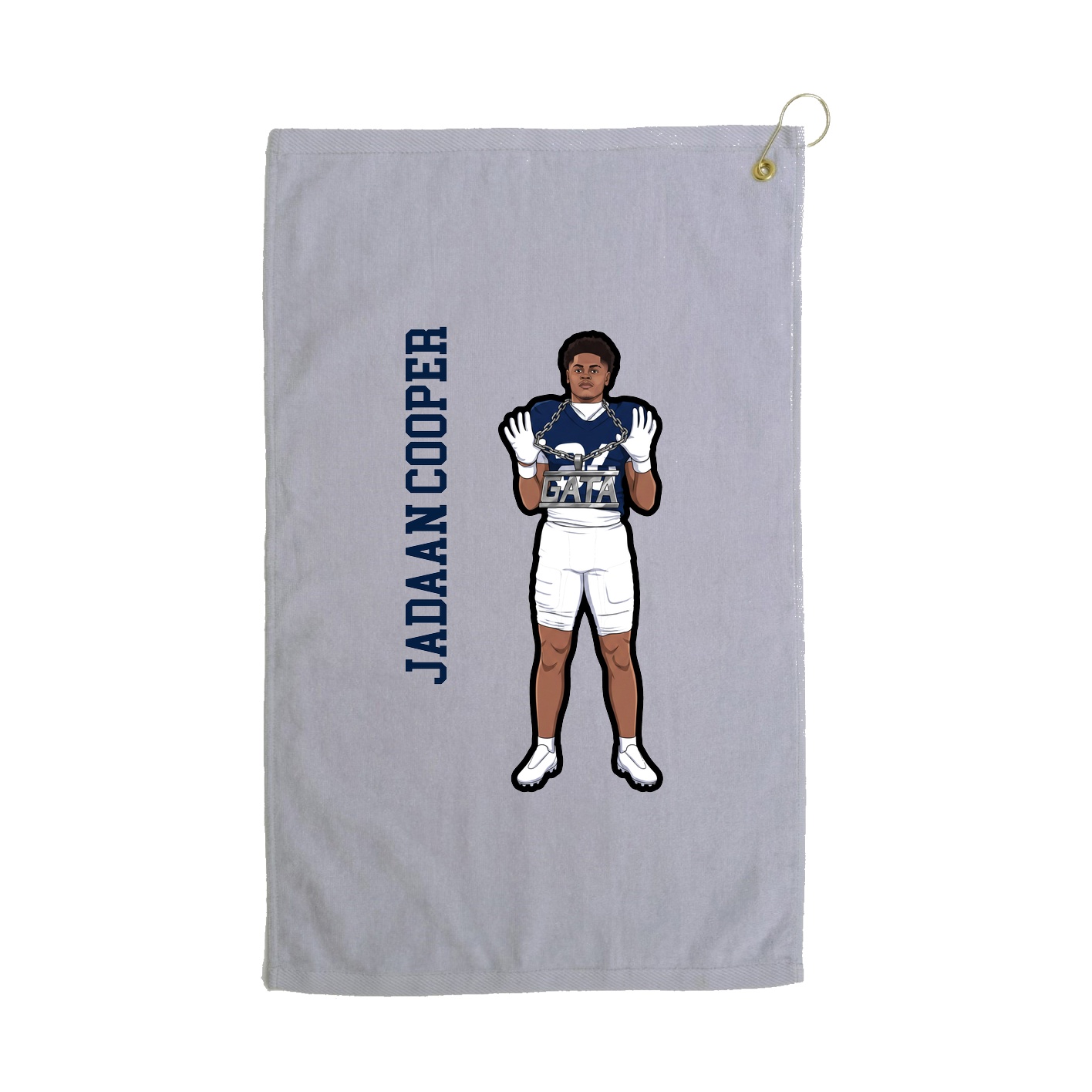 Golf Towel — Name Vertical in Grey