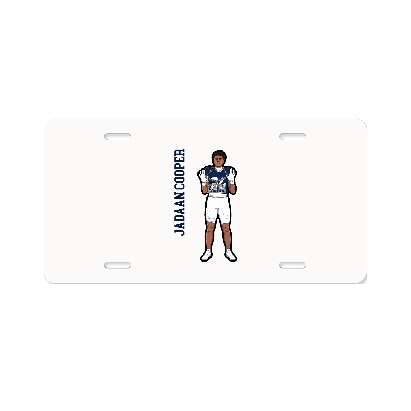 License Plate — Name Vertical in Classic