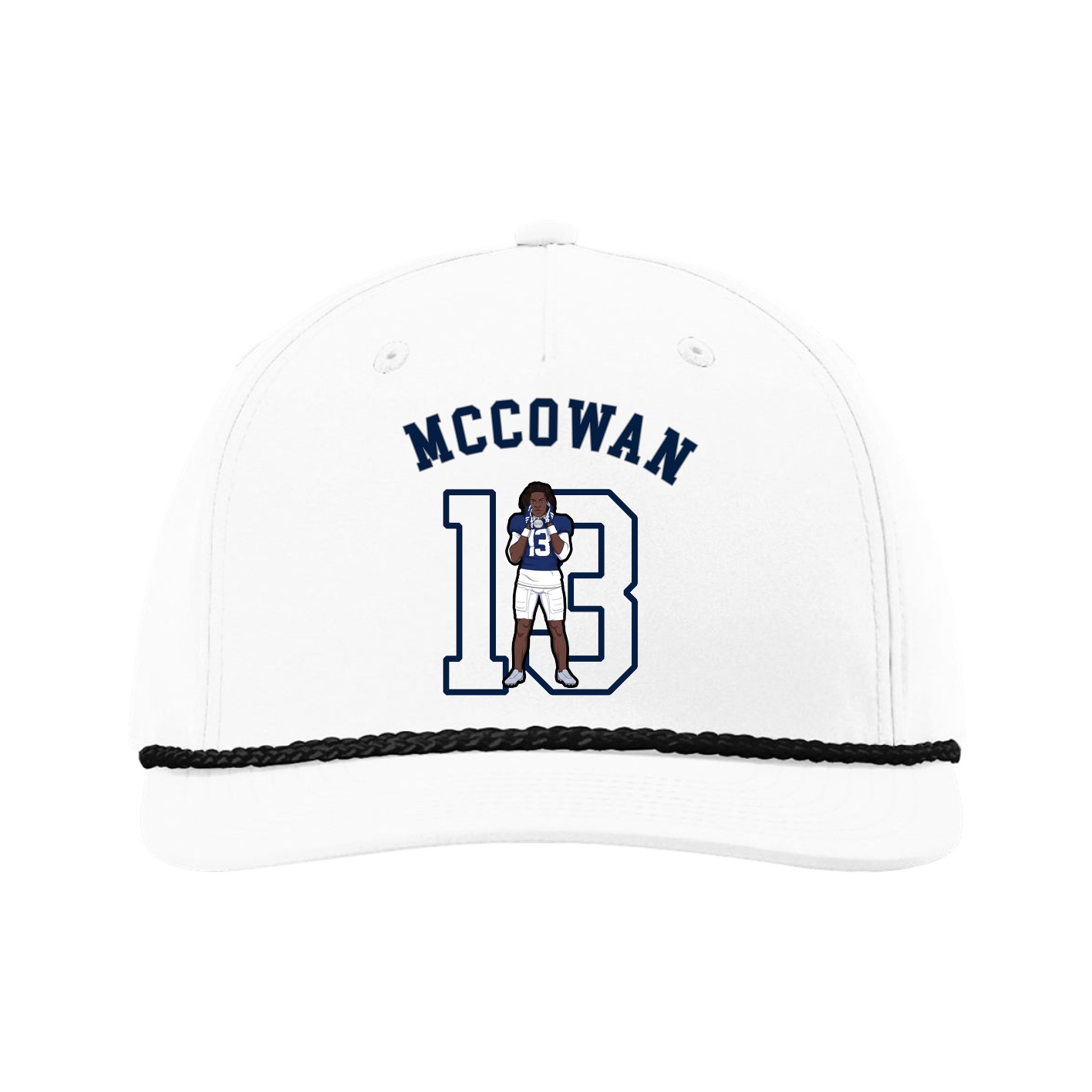 Five-Panel Classic Rope Cap — Shirsey Arch in White