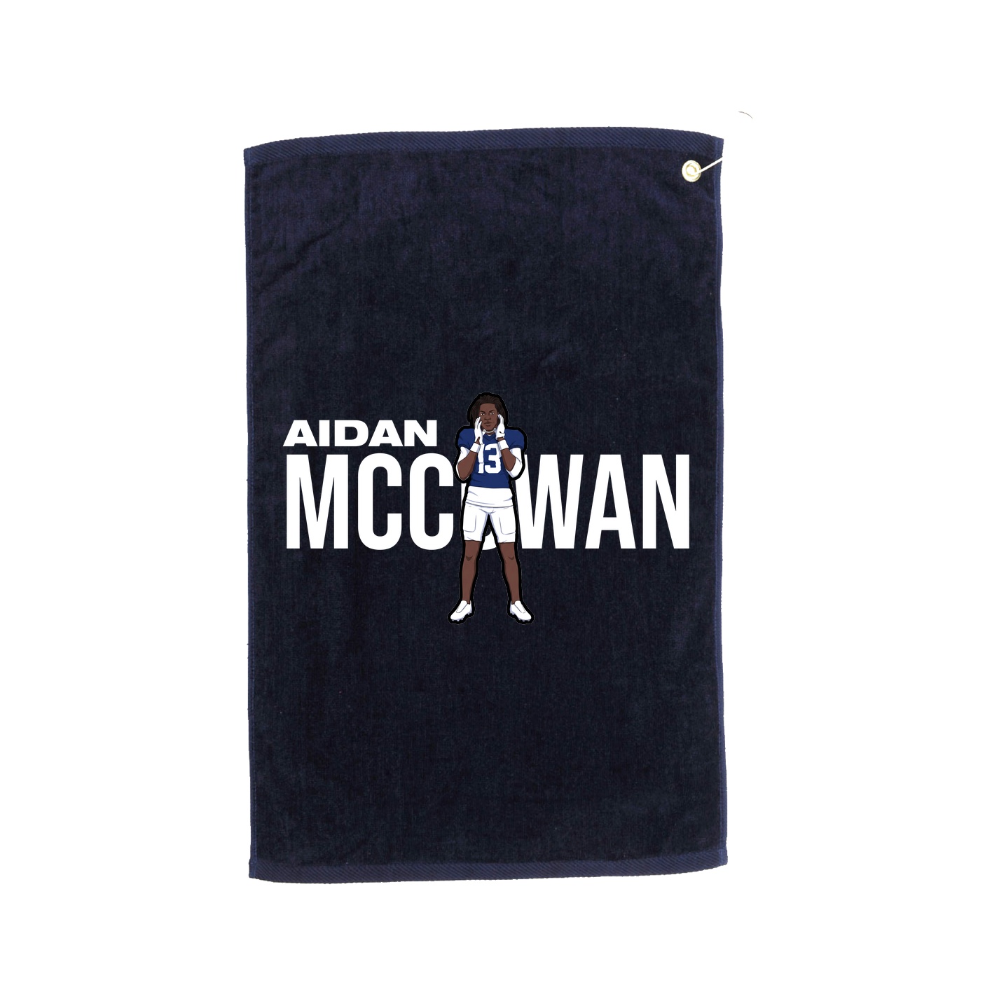 Golf Towel — Player Name in Navy