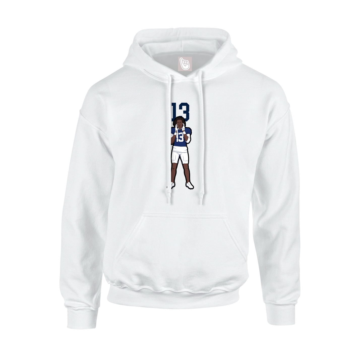 Youth Hoodie — Number Top in White