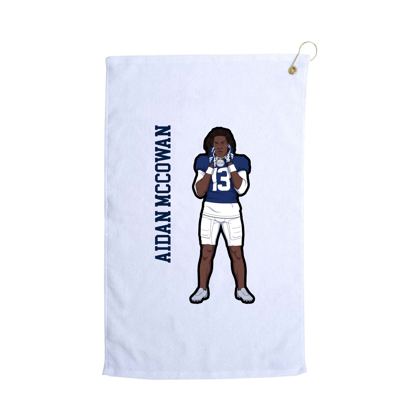 Golf Towel — Name Vertical in White