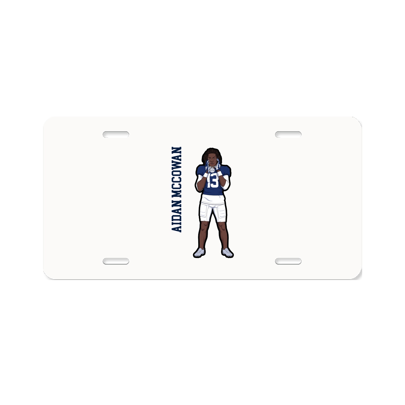 License Plate — Name Vertical in Classic