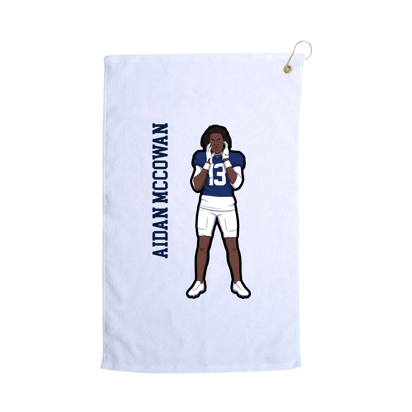 Golf Towel — Name Vertical in White