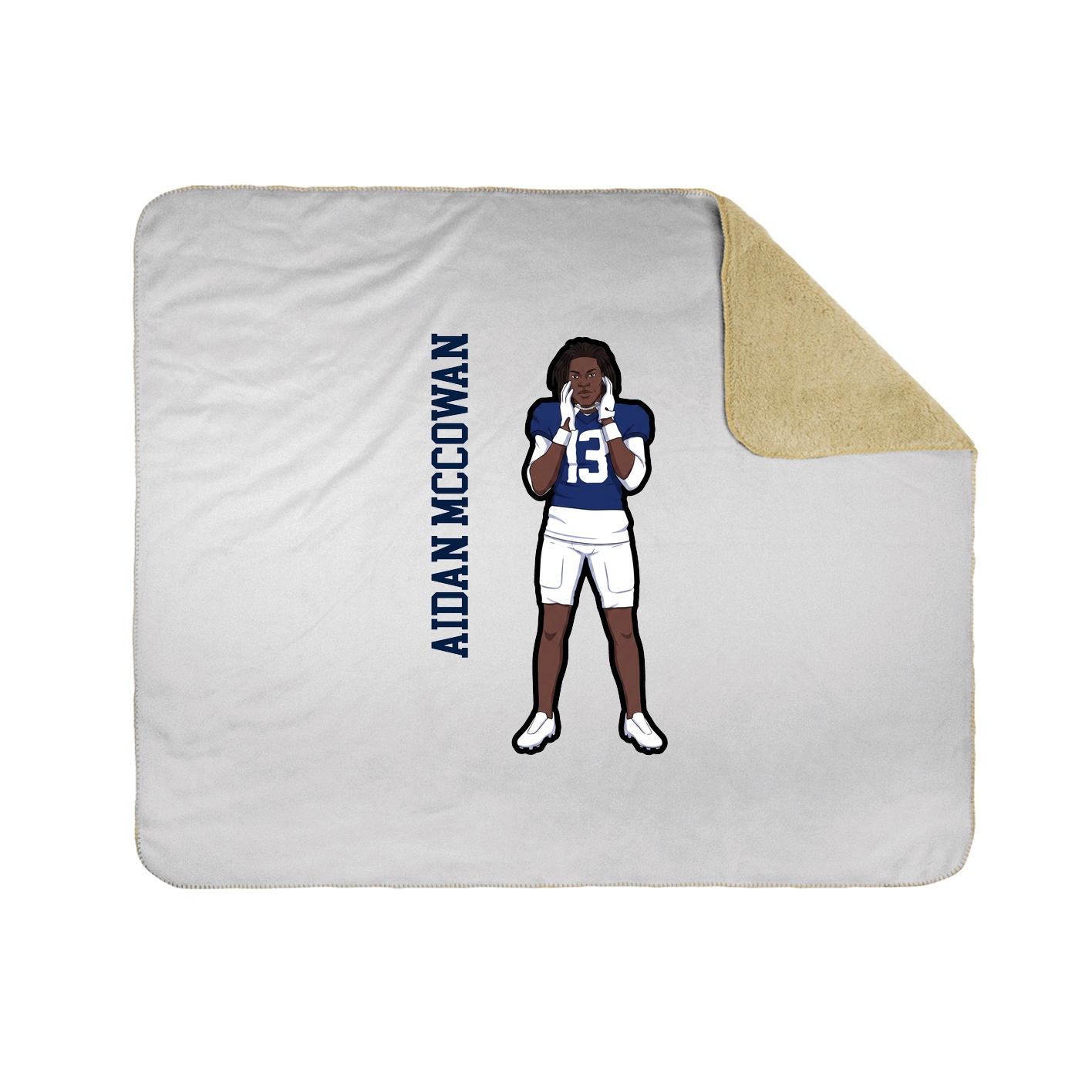 Throw Blanket — Name Vertical in White