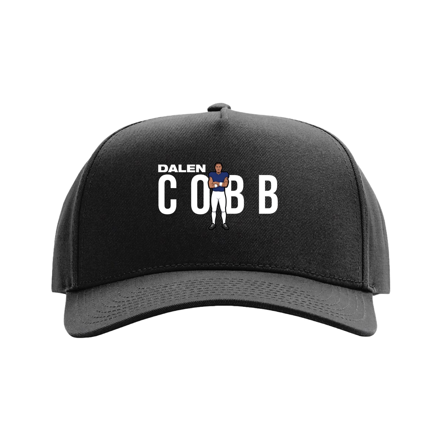 Full Fabric Five-Panel Champ Cap — Player Name in Black