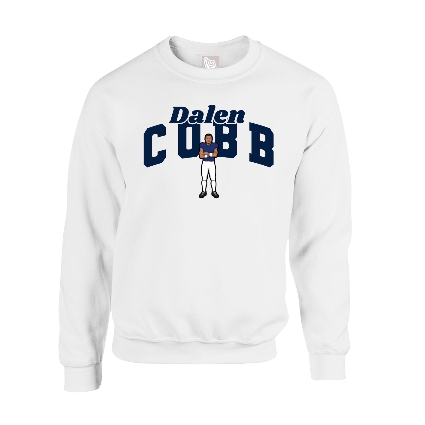 Fleece Crew — Signature Arch in White