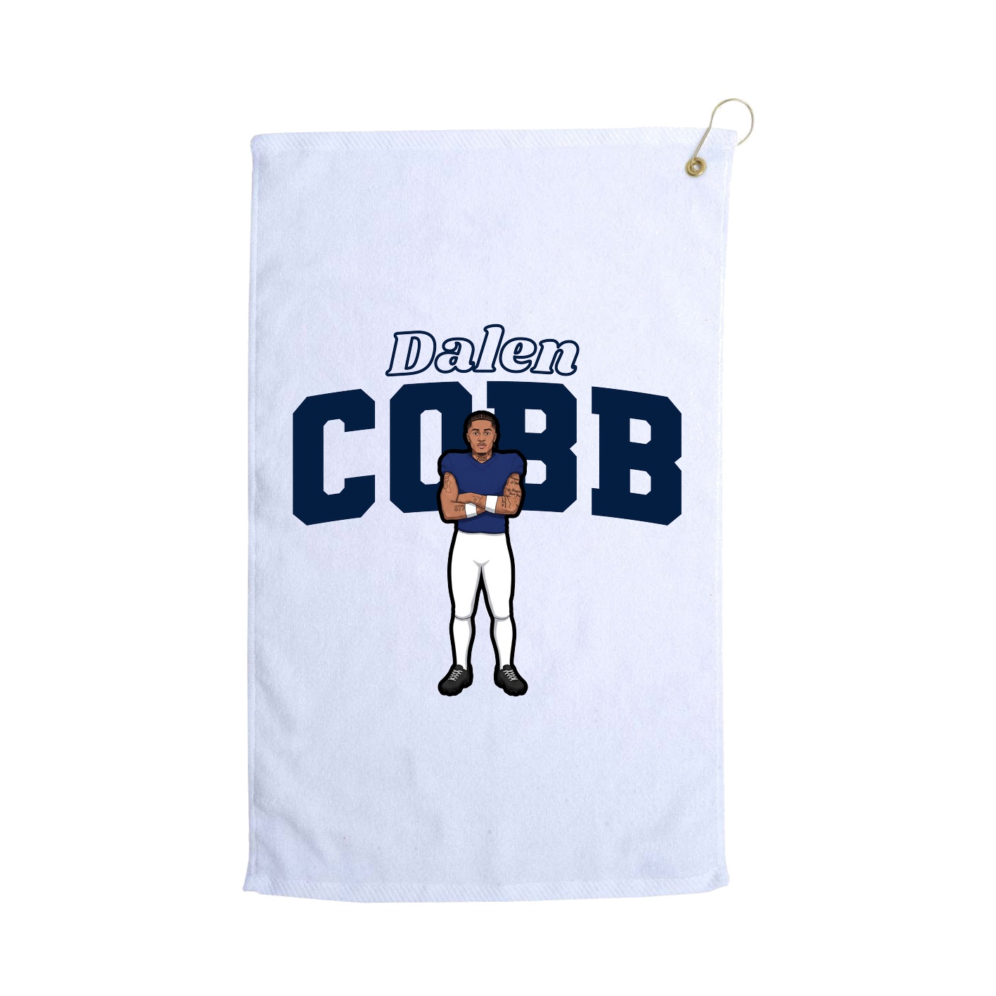 Golf Towel — Name Arch in White