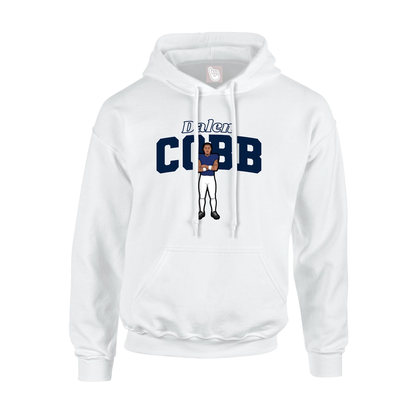 Youth Hoodie — Name Arch in White