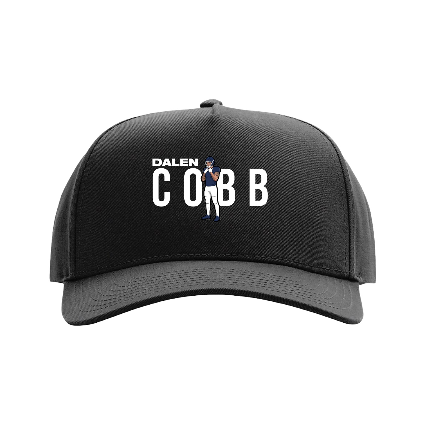 Full Fabric Five-Panel Champ Cap — Player Name in Black