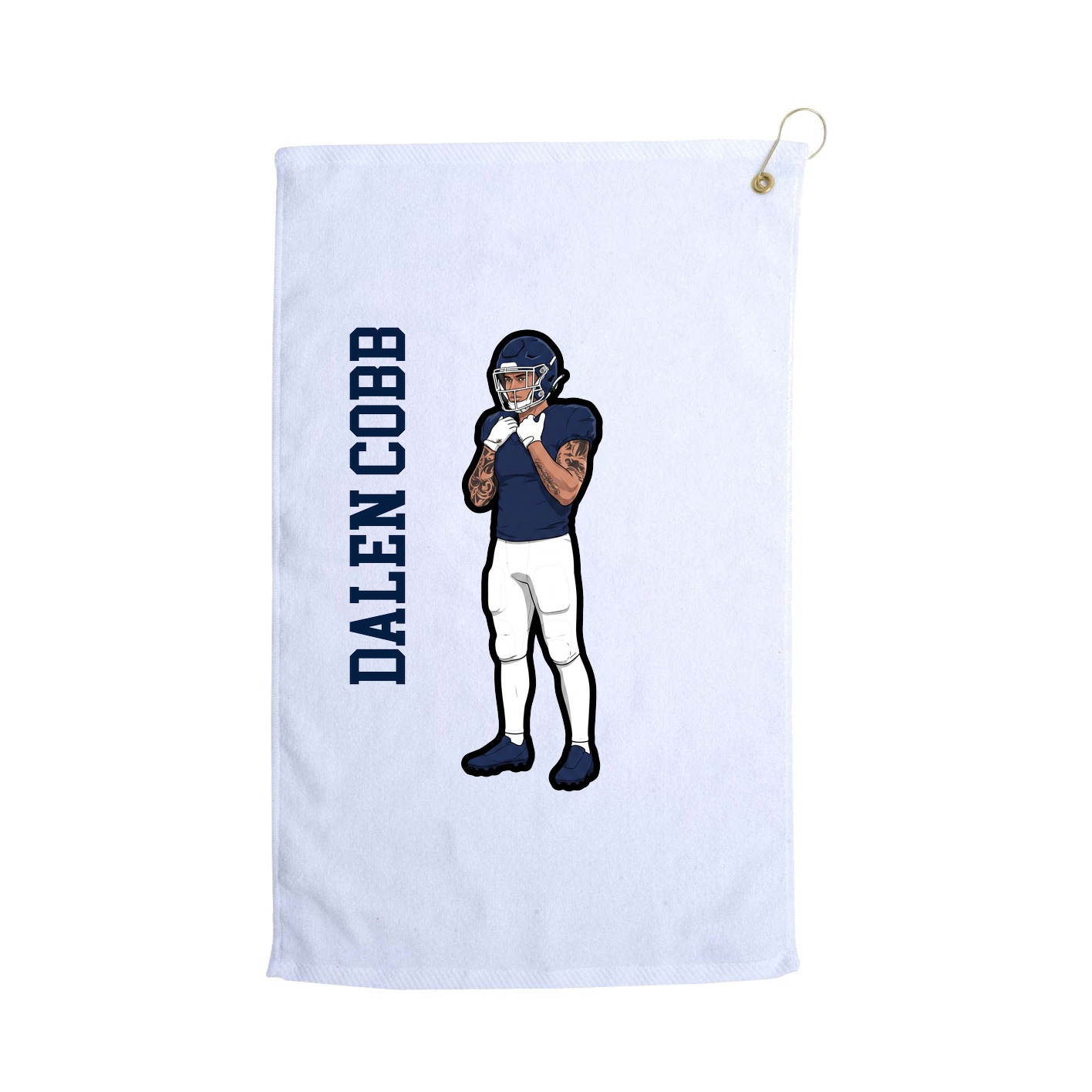 Golf Towel — Name Vertical in White
