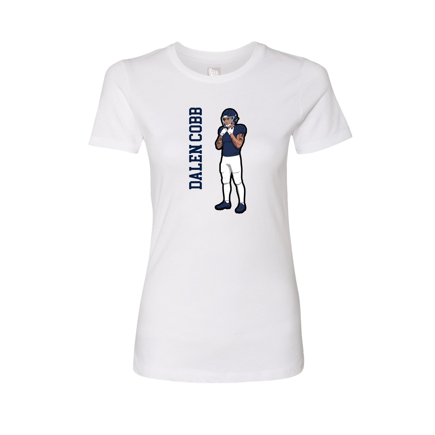 Fitted Women's Tee — Name Vertical in White
