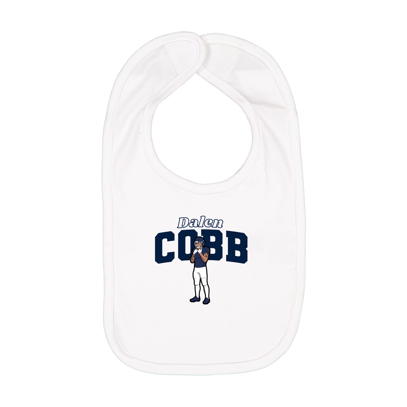Infant Bib — Name Arch in White