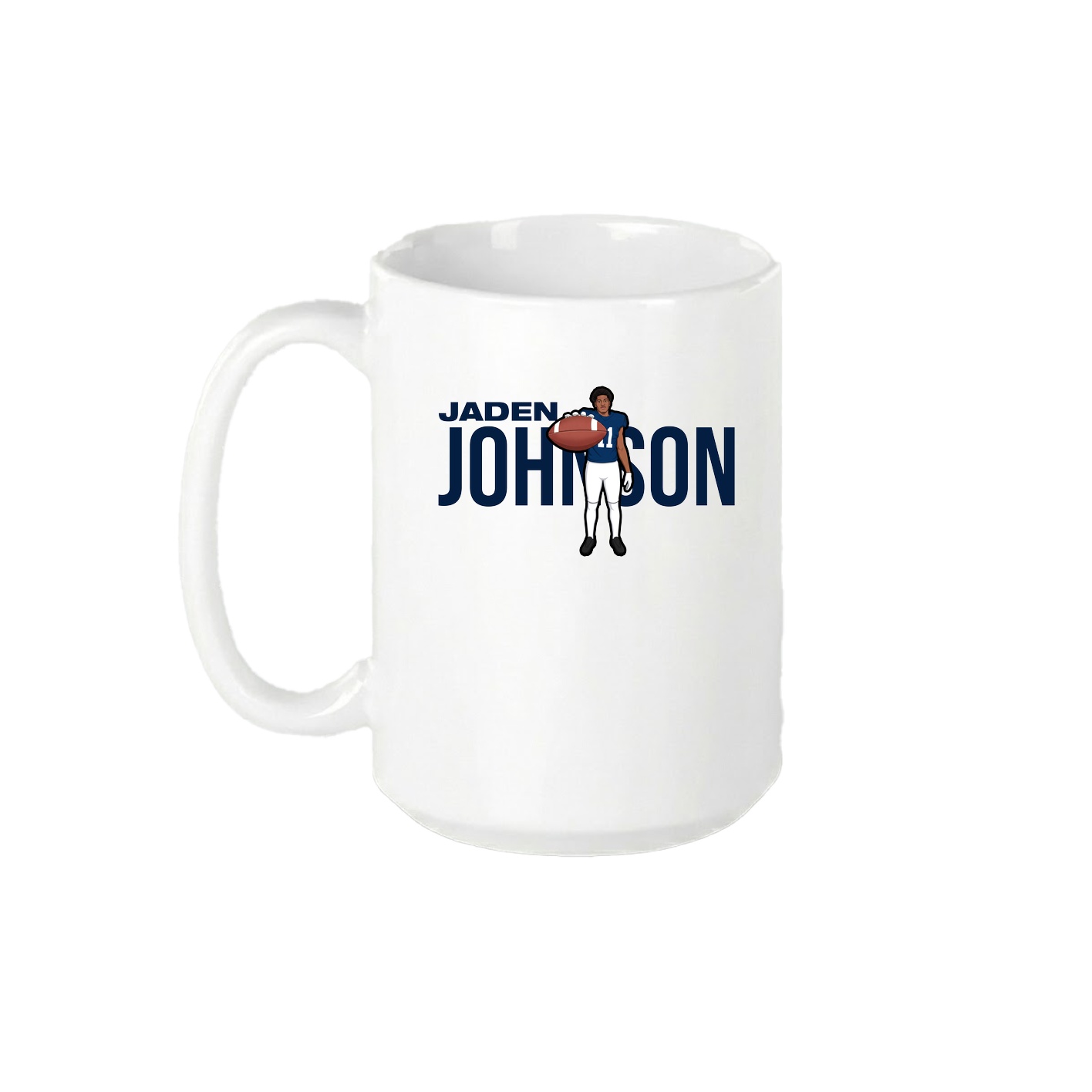 15oz Coffee Mug — Player Name in White
