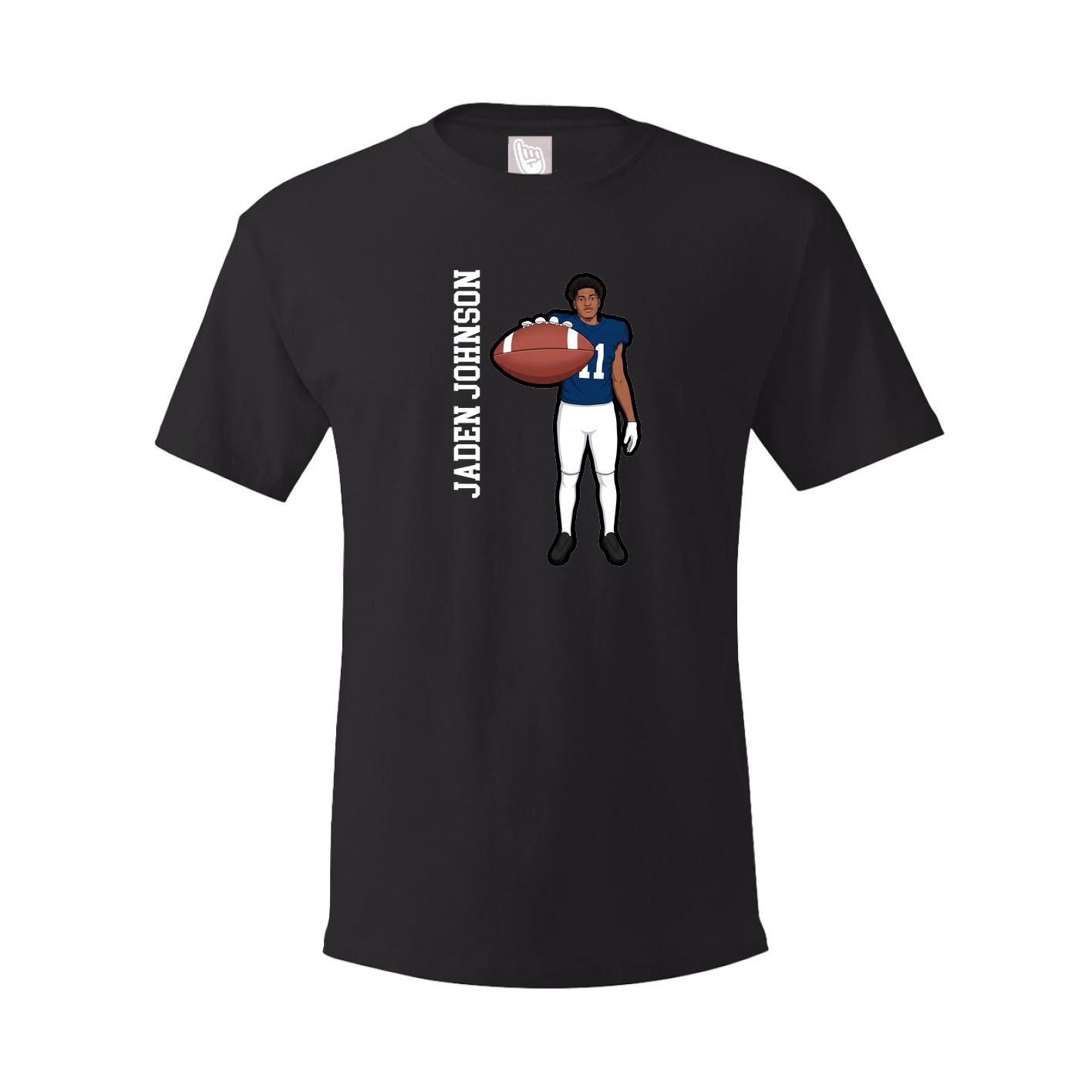 Youth Tee — Name Vertical in Black