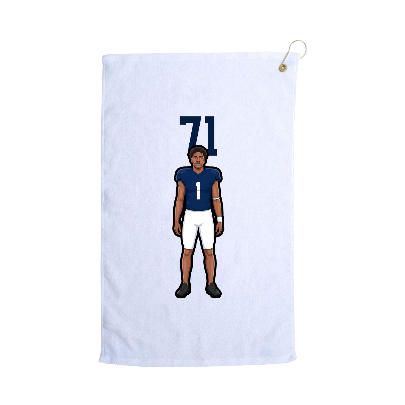 Golf Towel — Number Top in White