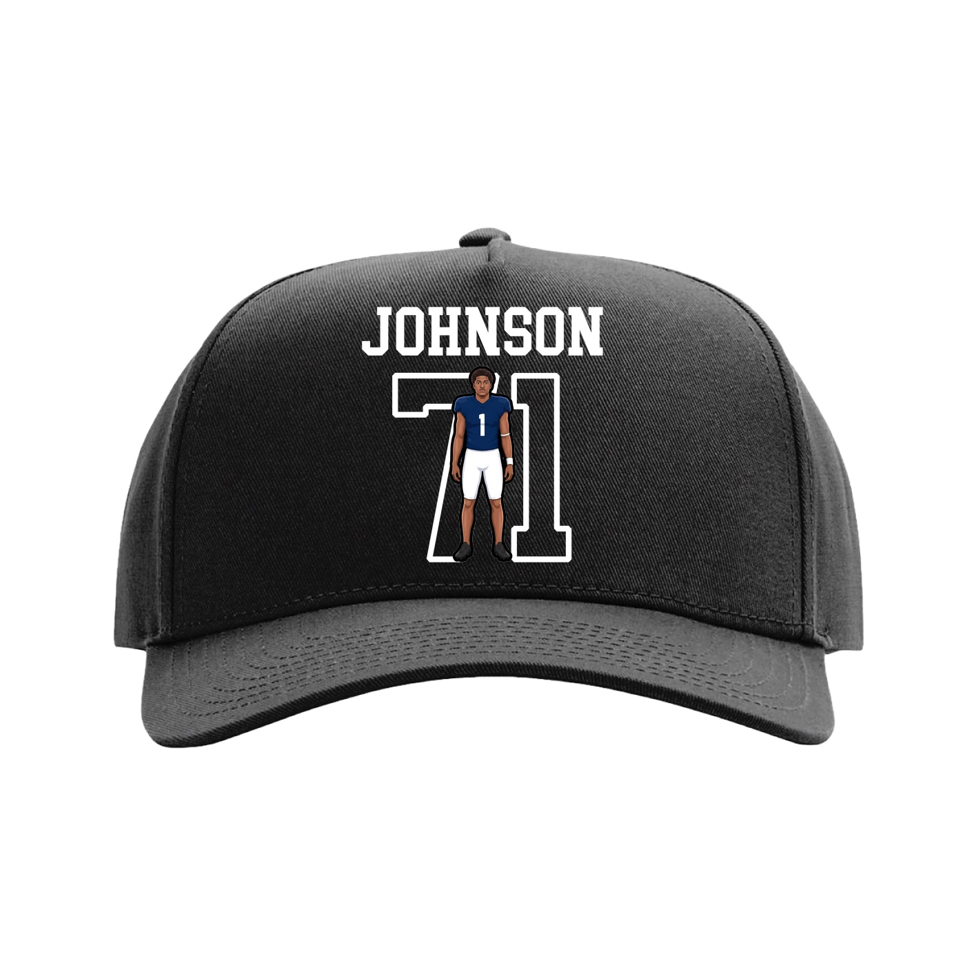 Full Fabric Five-Panel Champ Cap — Shirsey in Black