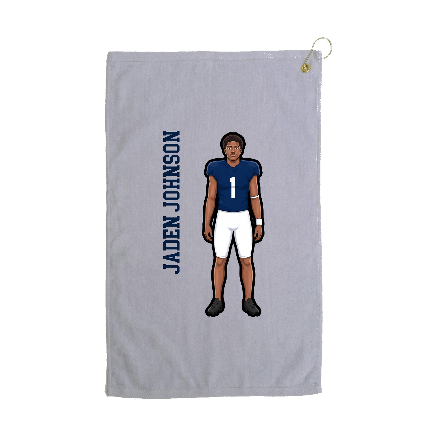 Golf Towel — Name Vertical in Grey