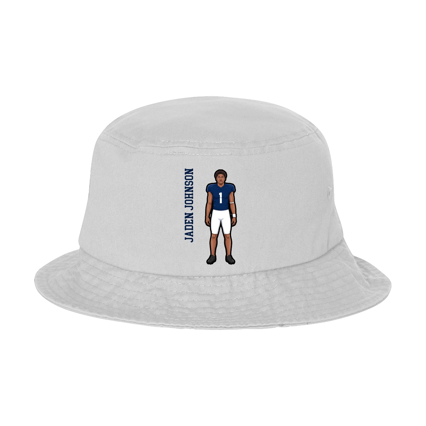 Bucket Cap — Name Vertical in White