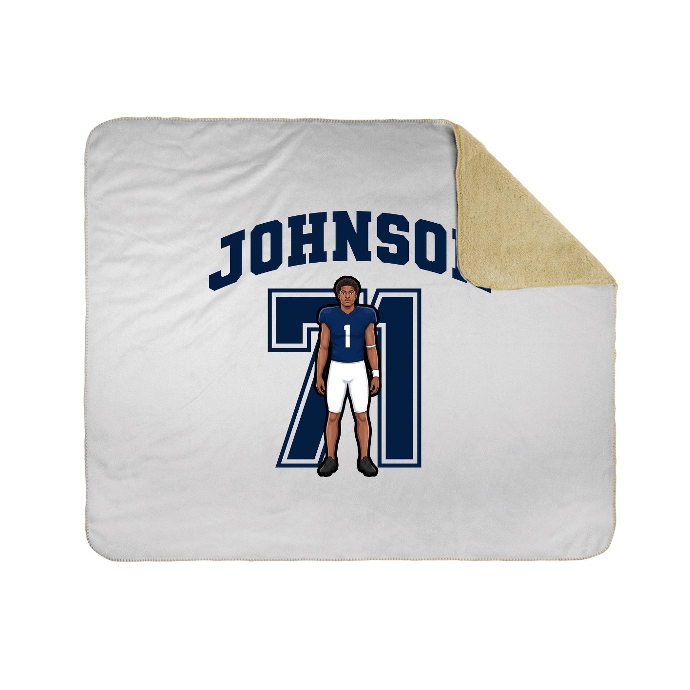 Throw Blanket — Number in White