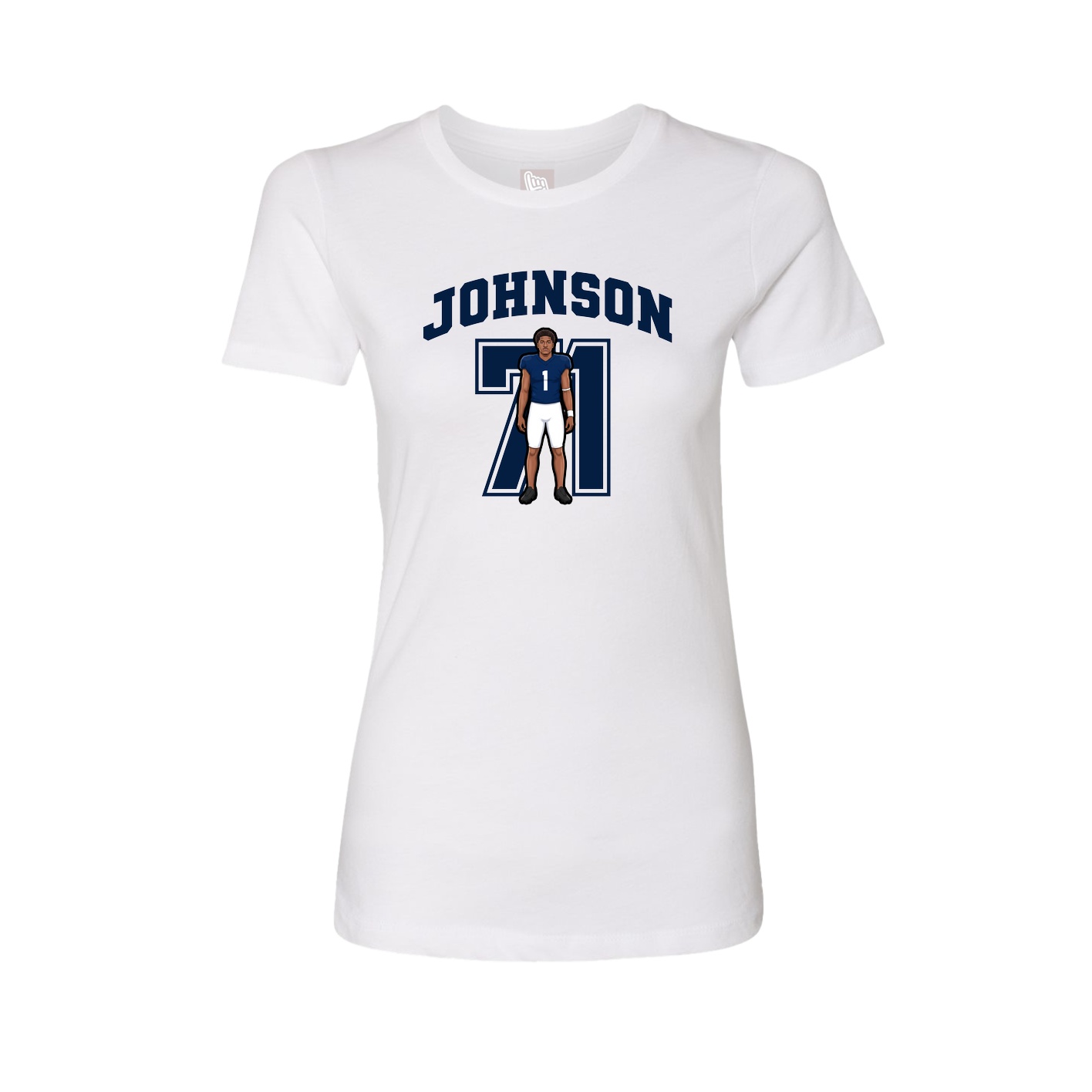 Fitted Women's Tee — Number in White
