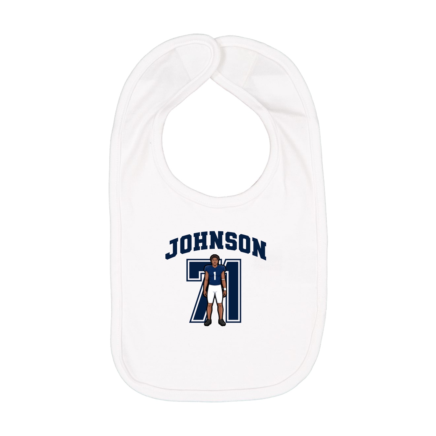 Infant Bib — Number in White