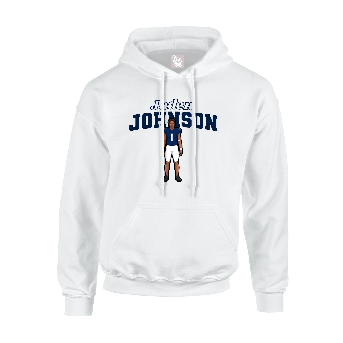 Youth Hoodie — Name Arch in White