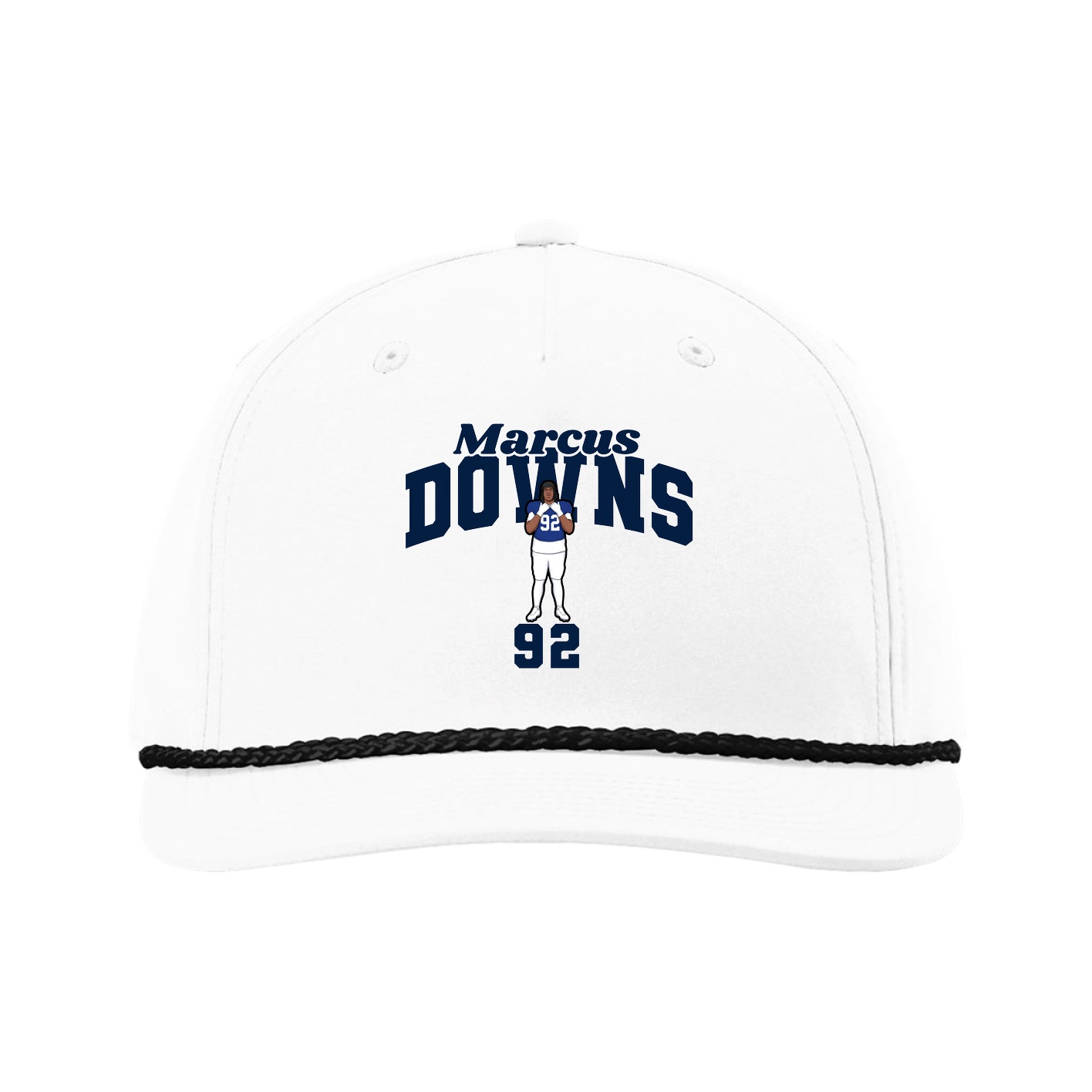 Five-Panel Classic Rope Cap — Signature Arch in White