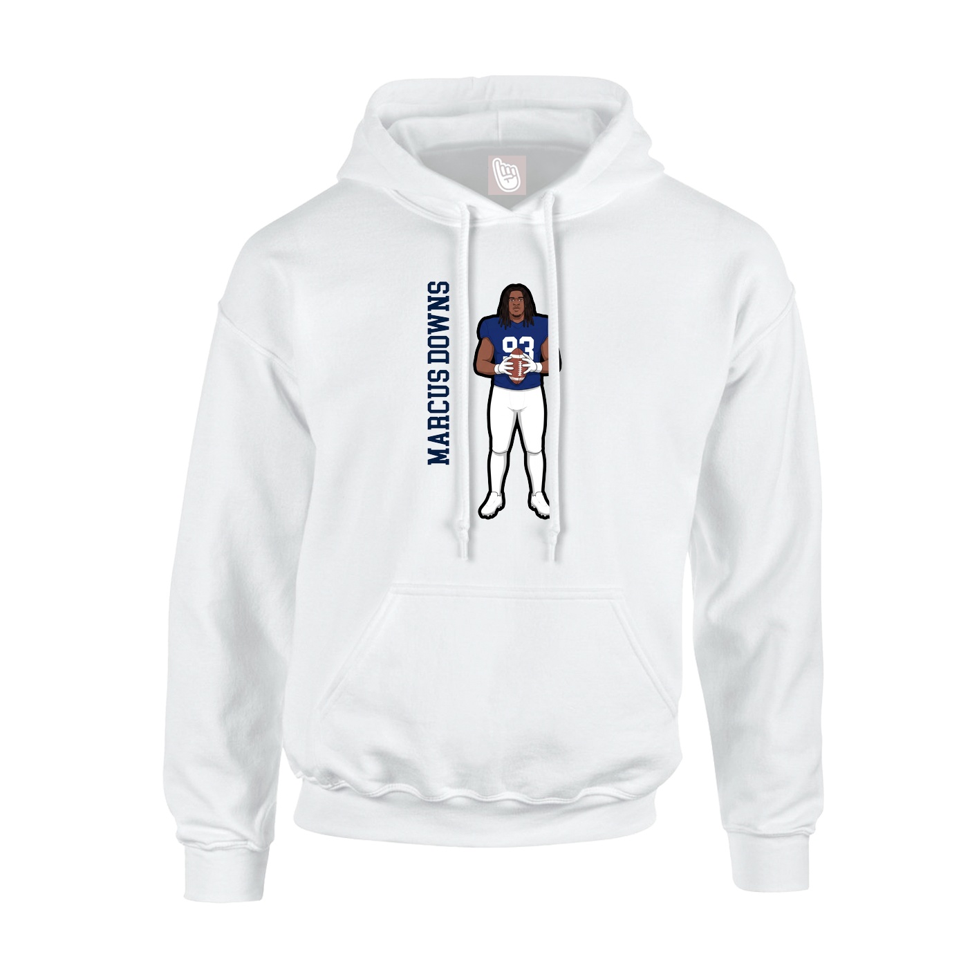 Youth Hoodie — Name Vertical in White
