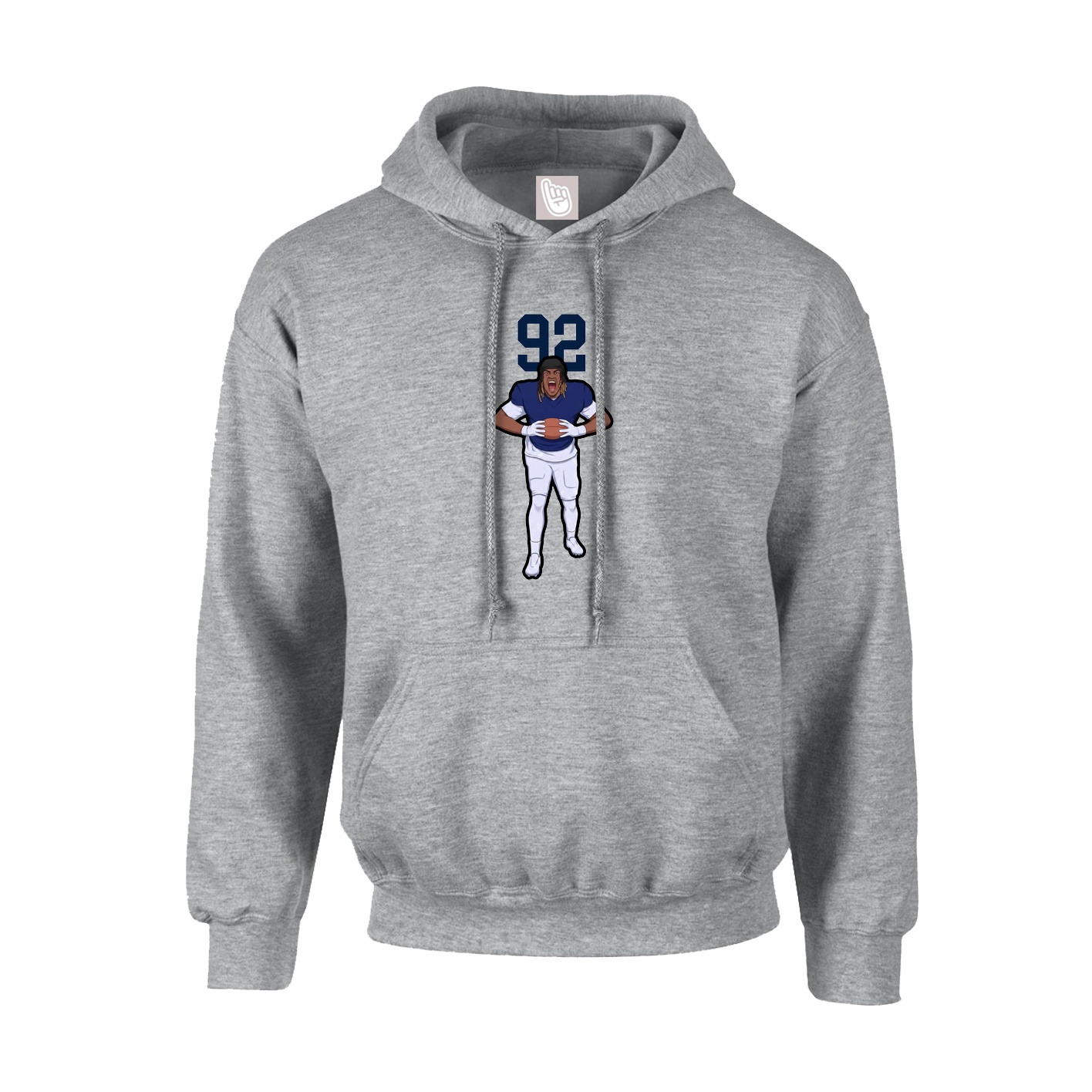 Hoodie — Number Top in Grey