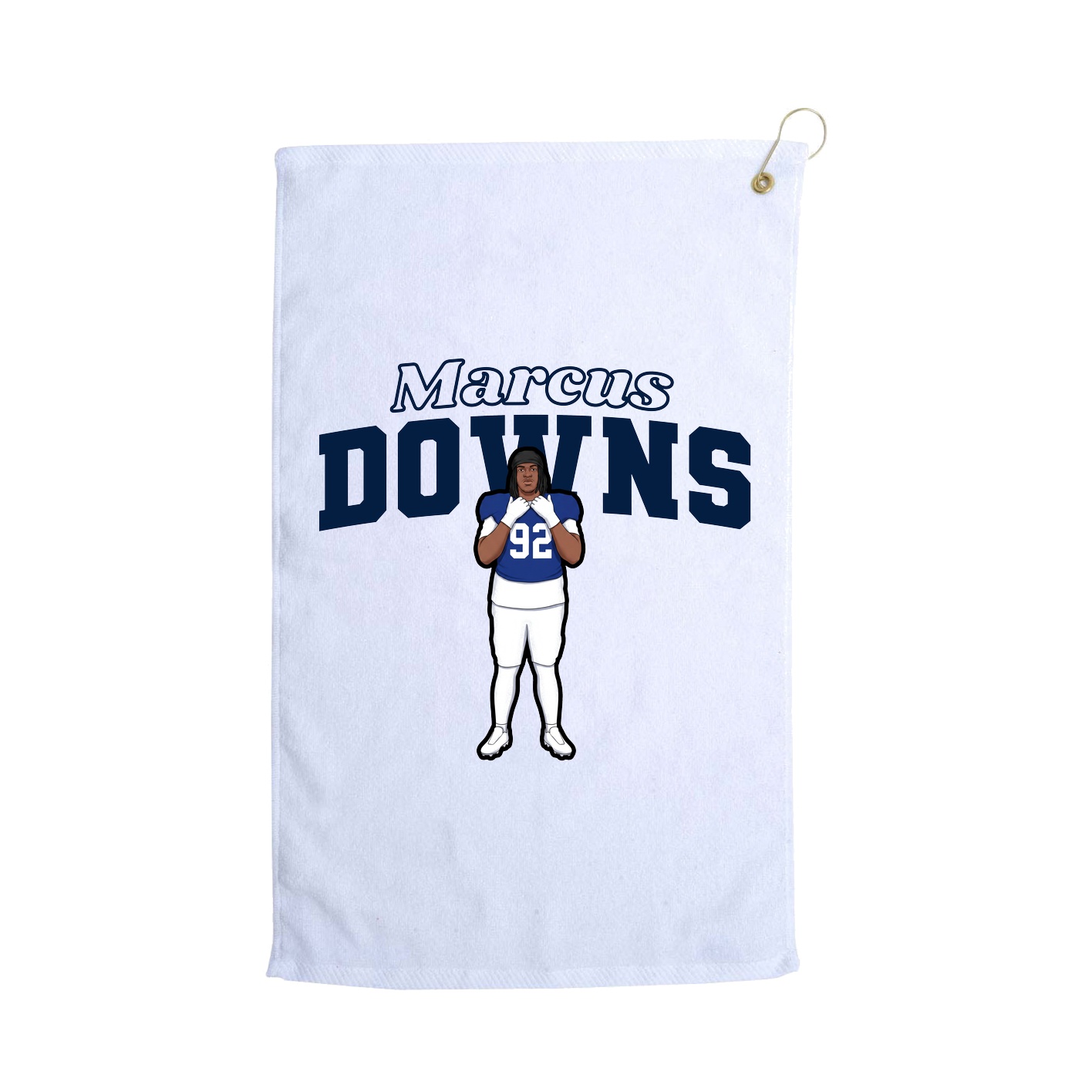 Golf Towel — Name Arch in White