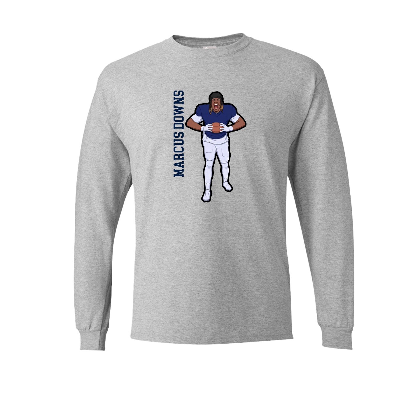 Long Sleeve Tee — Name Vertical in Grey