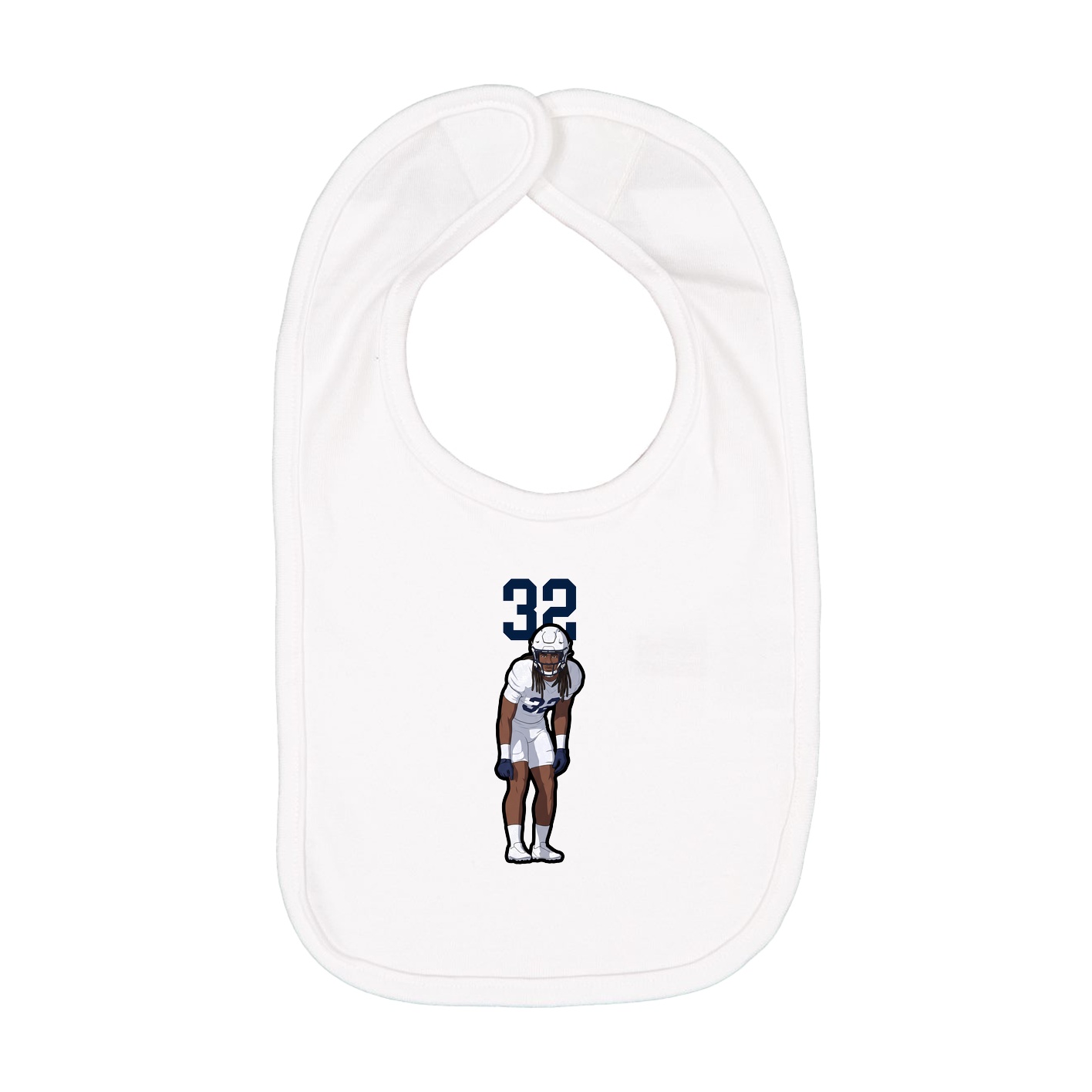 Infant Bib — Number Top in White