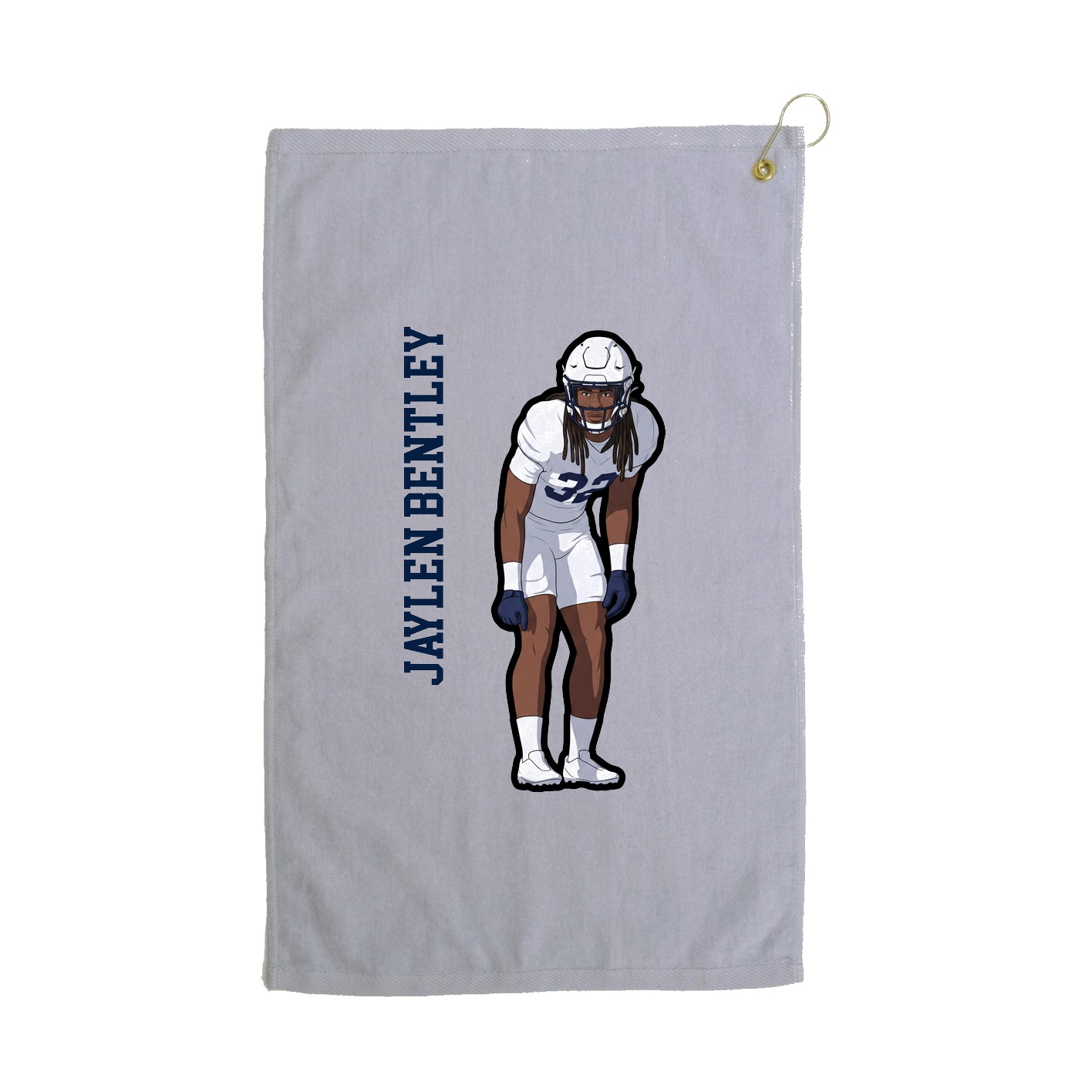 Golf Towel — Name Vertical in Grey