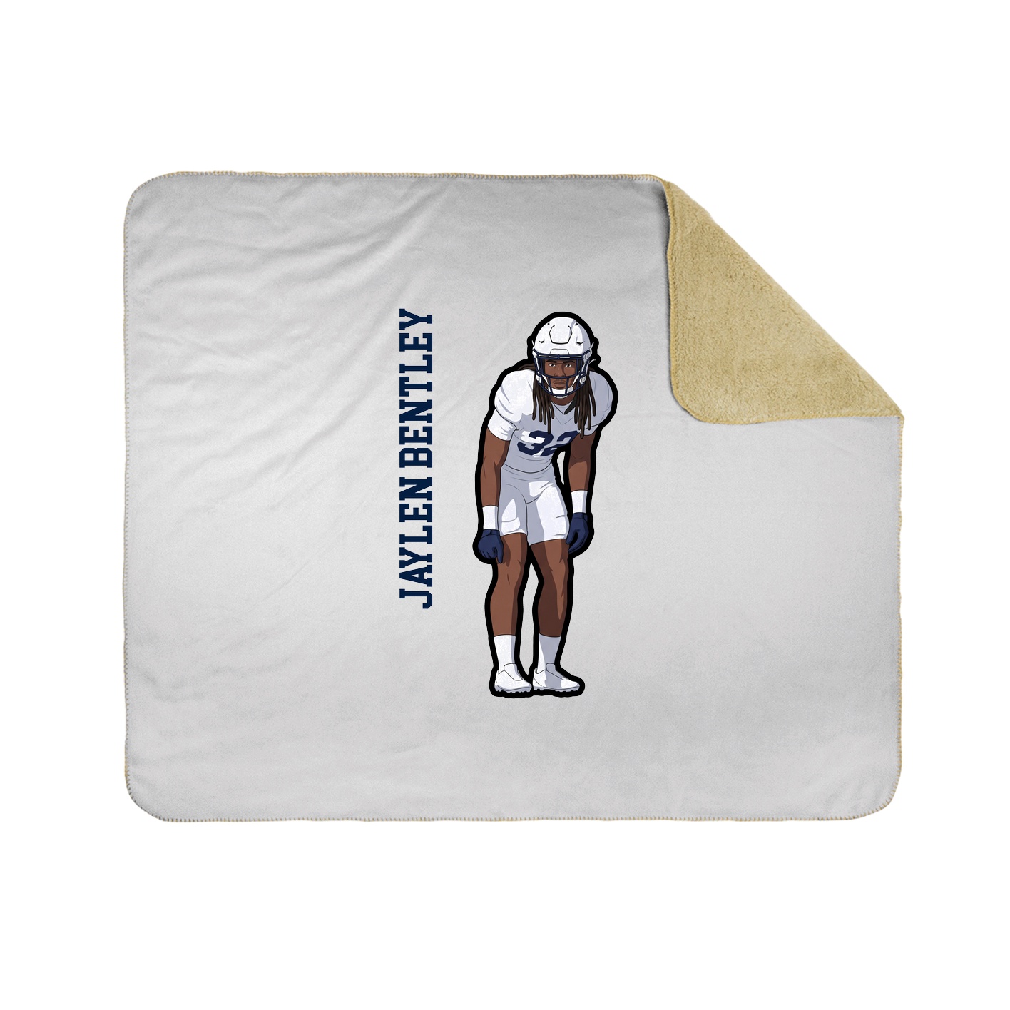 Throw Blanket — Name Vertical in White