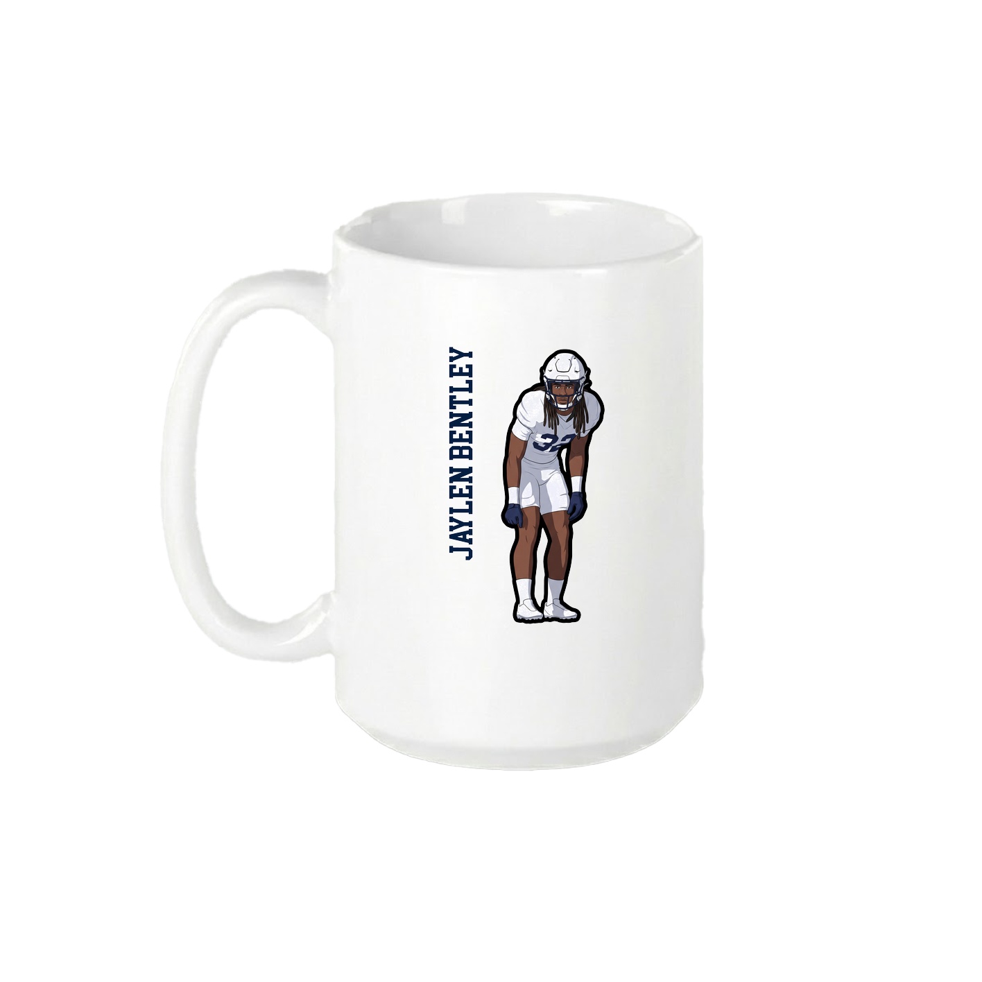 15oz Coffee Mug — Name Vertical in White