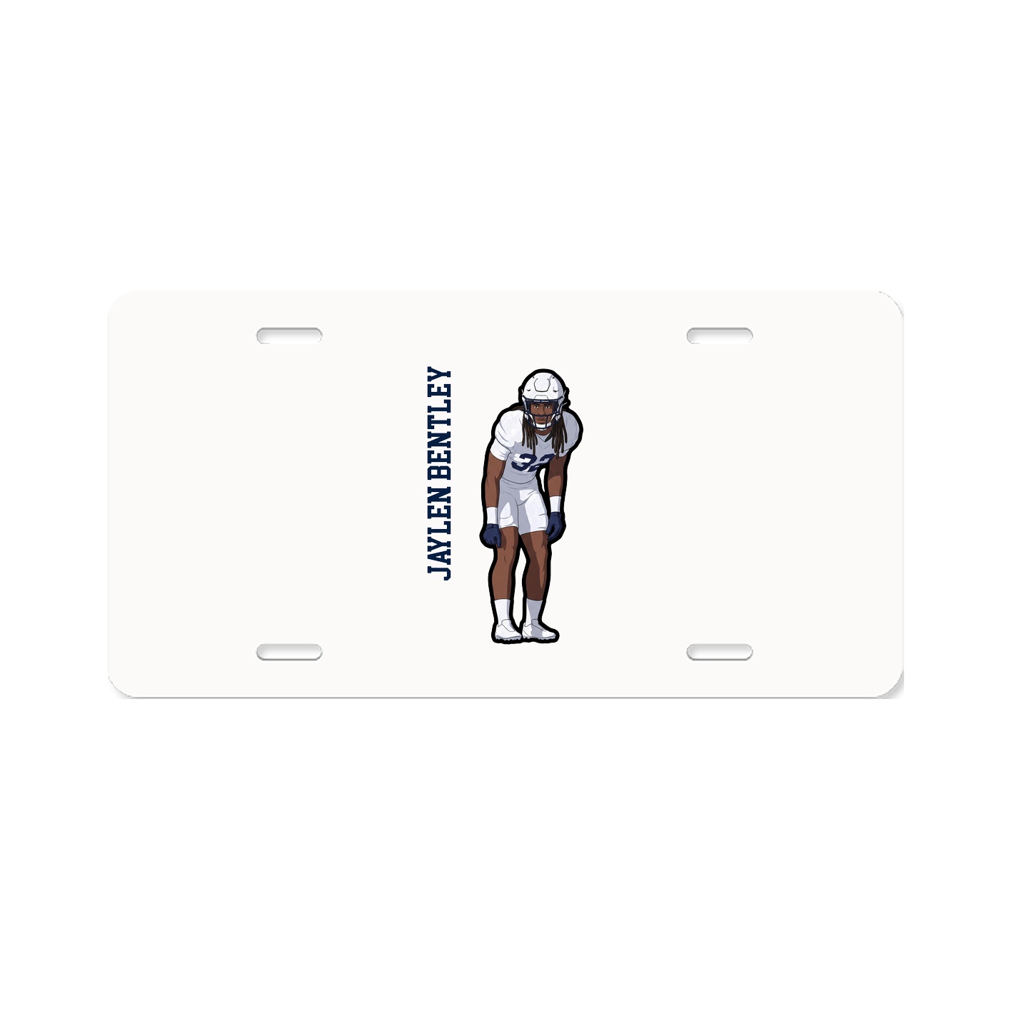 License Plate — Name Vertical in Classic