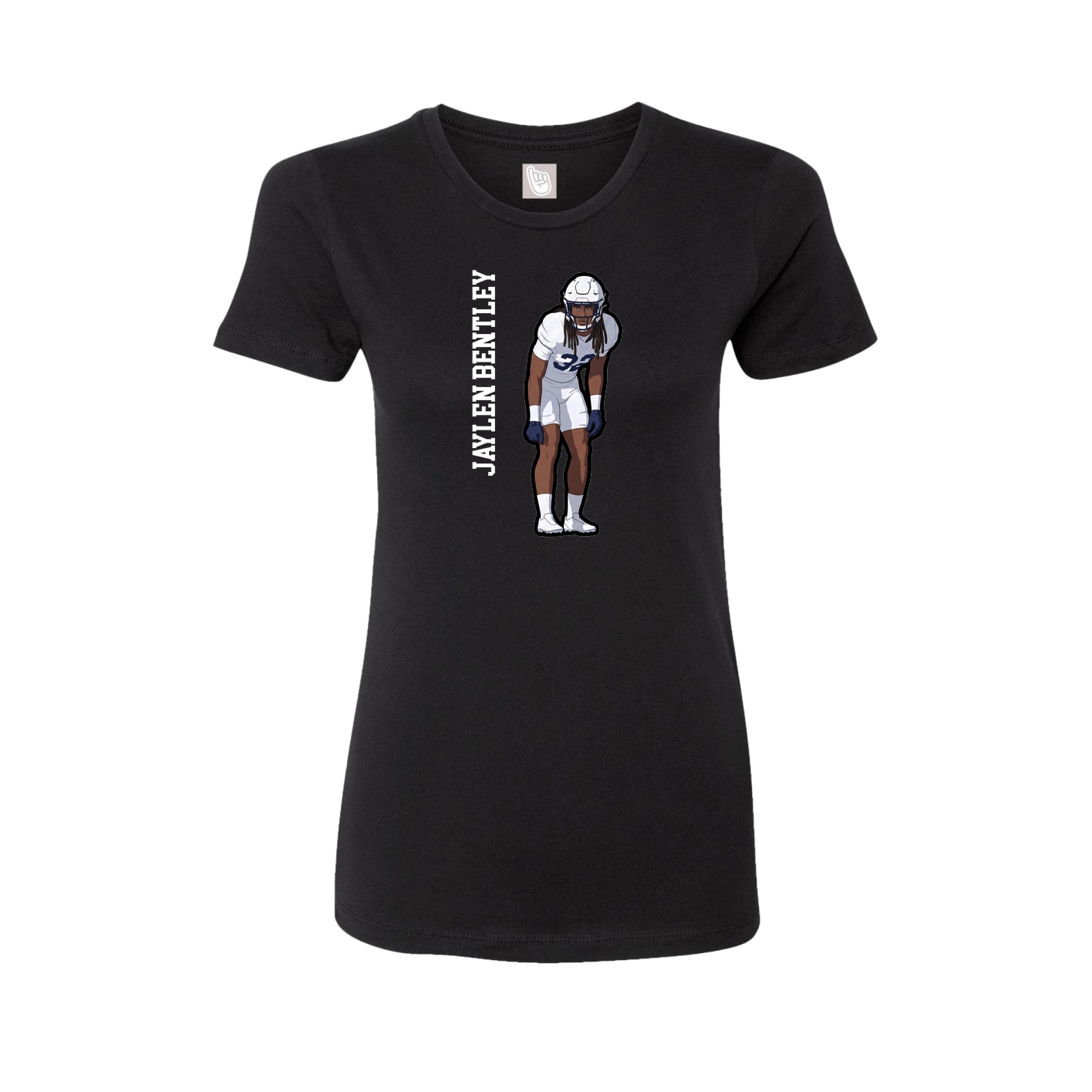 Fitted Women's Tee — Name Vertical in Black