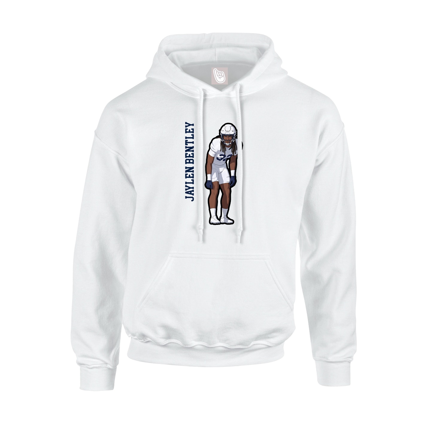 Youth Hoodie — Name Vertical in White