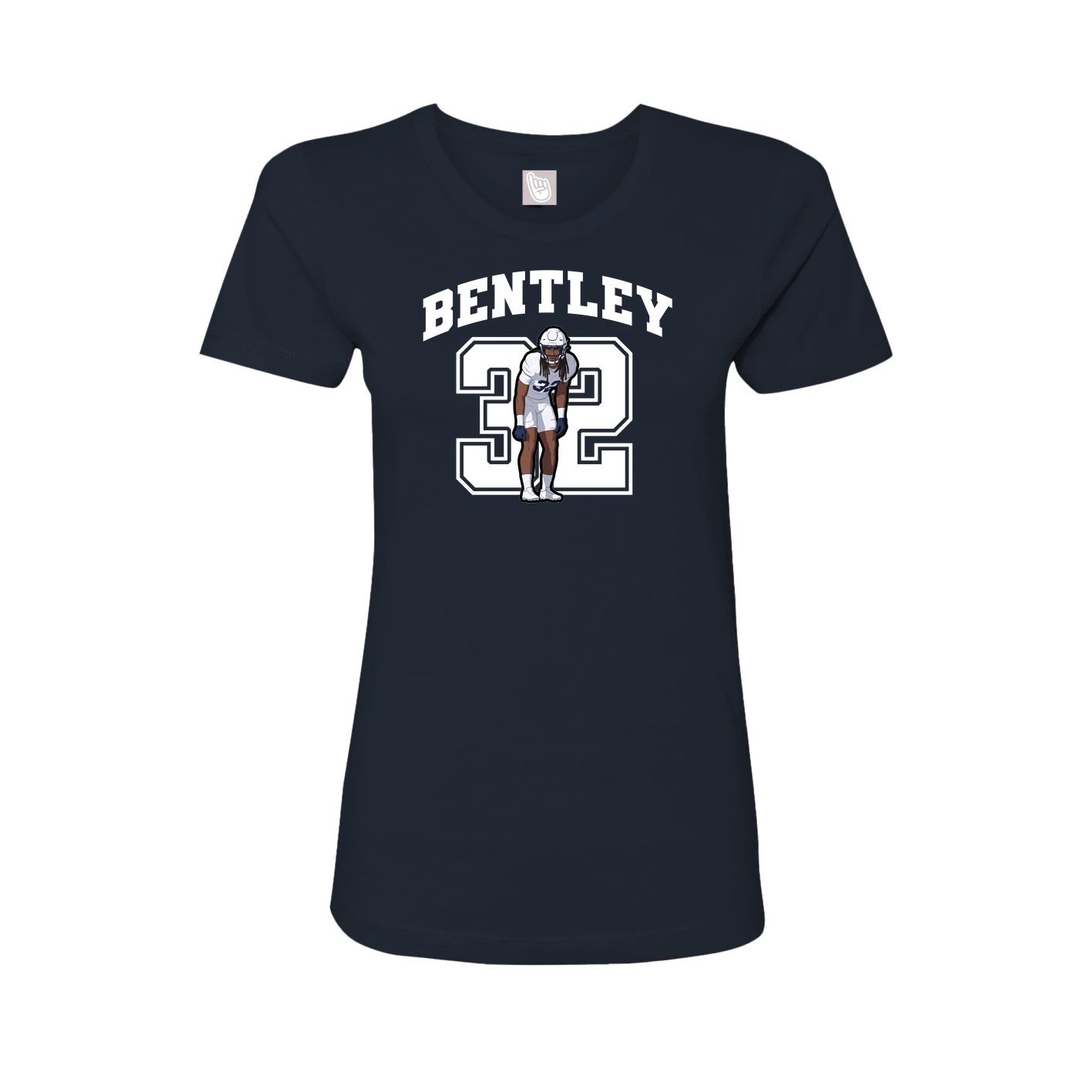 Fitted Women's Tee — Number in Navy