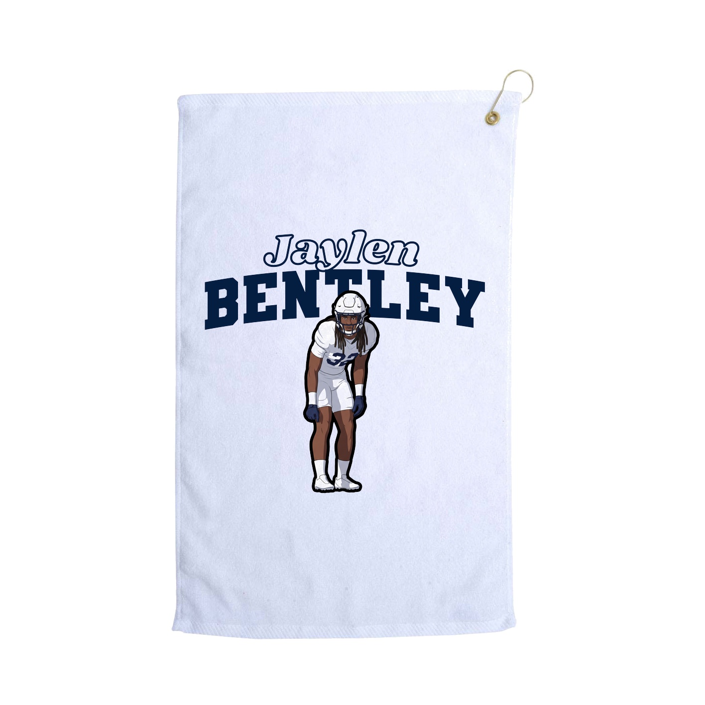 Golf Towel — Name Arch in White