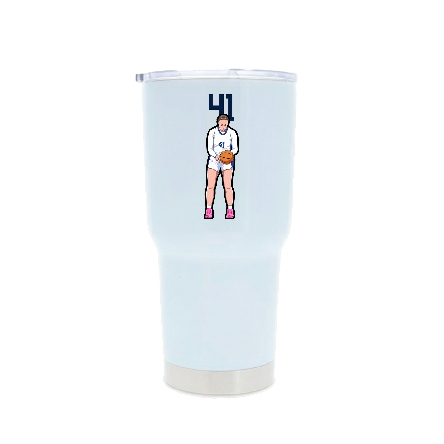 30oz Stainless Steel Tumbler — Number Top in White