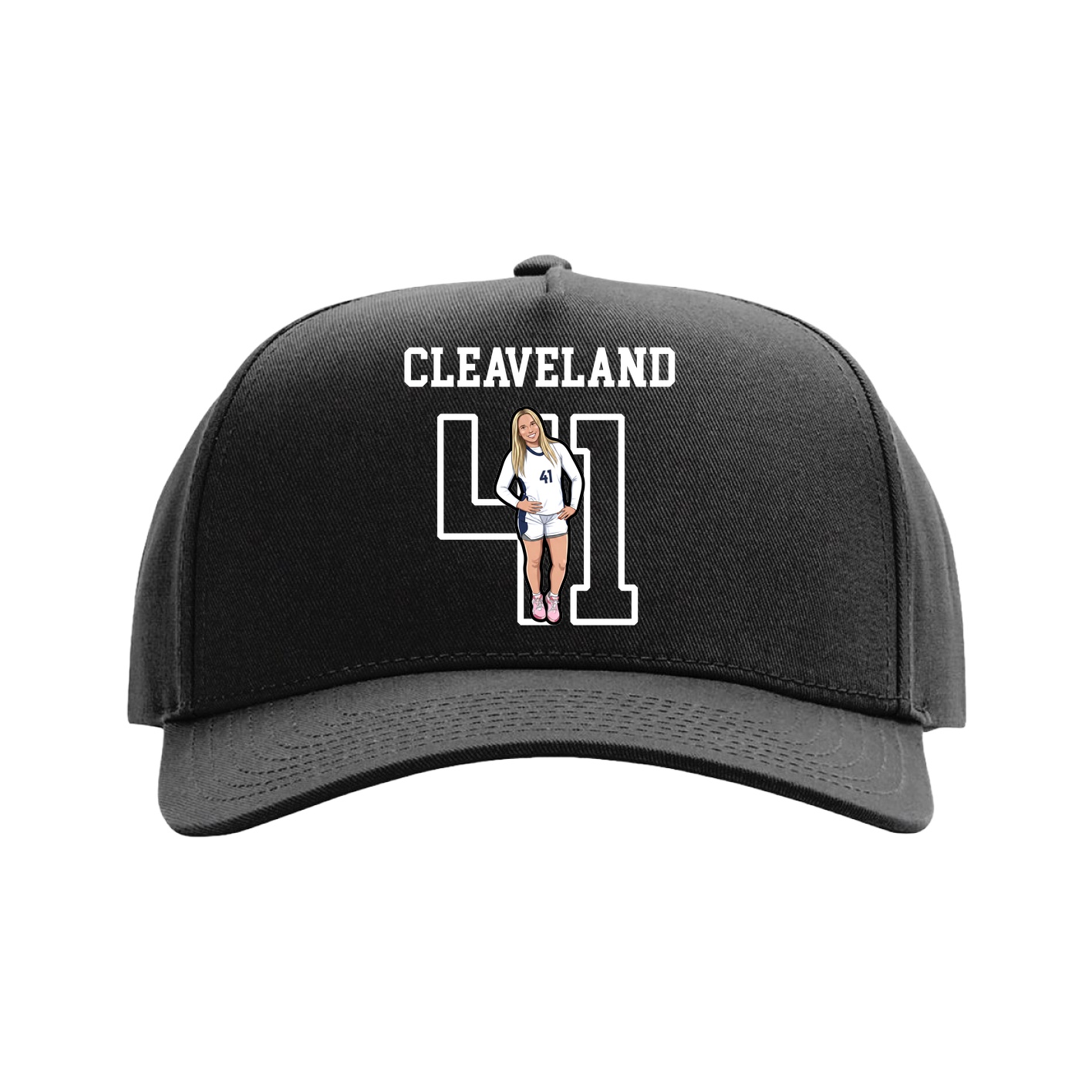 Full Fabric Five-Panel Champ Cap — Shirsey in Black